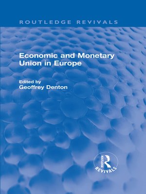 cover image of Economic and Monetary Union in Europe
